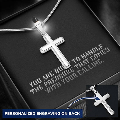 “You Are Built for Your Calling” Artisan Cross Necklace