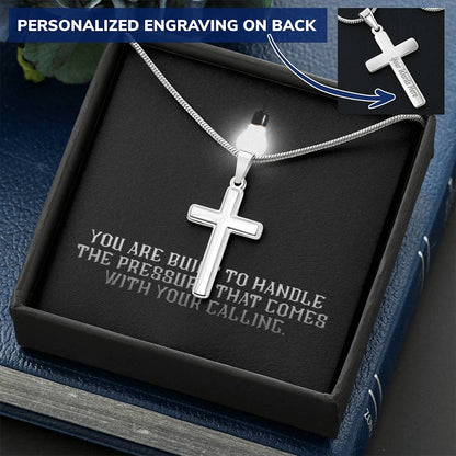 “You Are Built for Your Calling” Artisan Cross Necklace