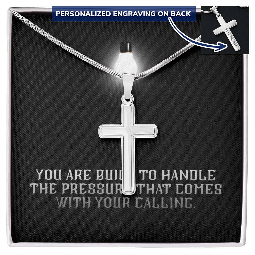 “You Are Built for Your Calling” Artisan Cross Necklace