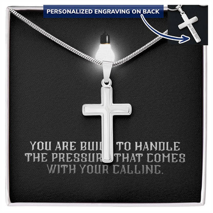 “You Are Built for Your Calling” Artisan Cross Necklace