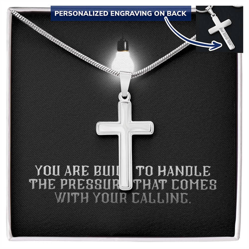“You Are Built for Your Calling” Artisan Cross Necklace