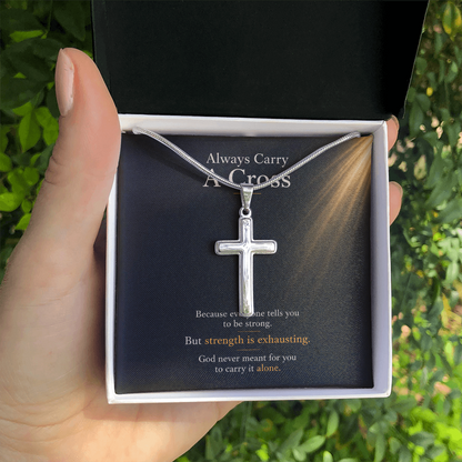 Always Carry a Cross Necklace | Personalized Christian Gift for Strength, Faith & Encouragement
