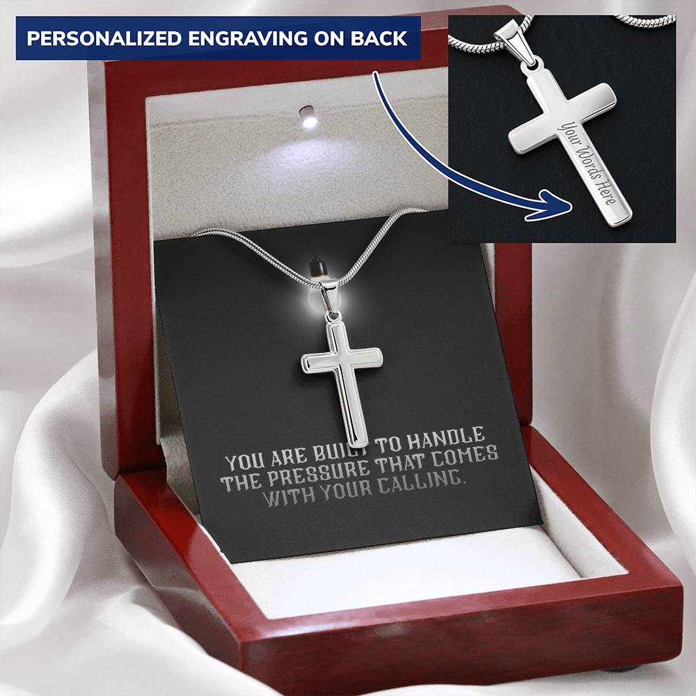 “You Are Built for Your Calling” Artisan Cross Necklace