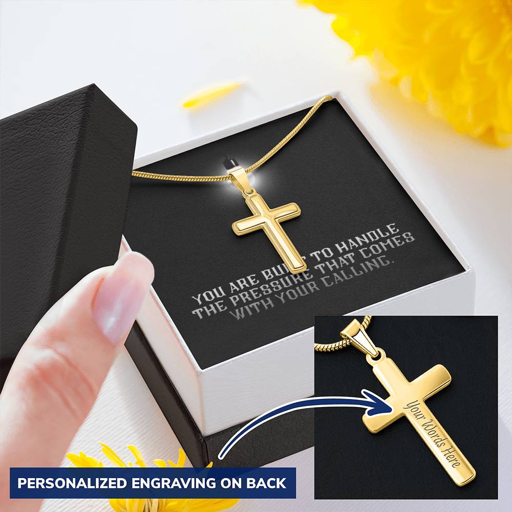 “You Are Built for Your Calling” Artisan Cross Necklace