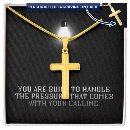 “You Are Built for Your Calling” Artisan Cross Necklace