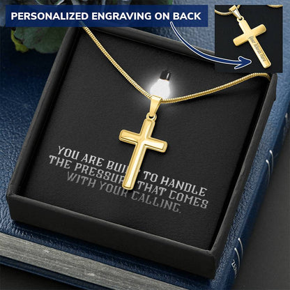 “You Are Built for Your Calling” Artisan Cross Necklace