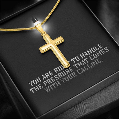 “You Are Built for Your Calling” Artisan Cross Necklace