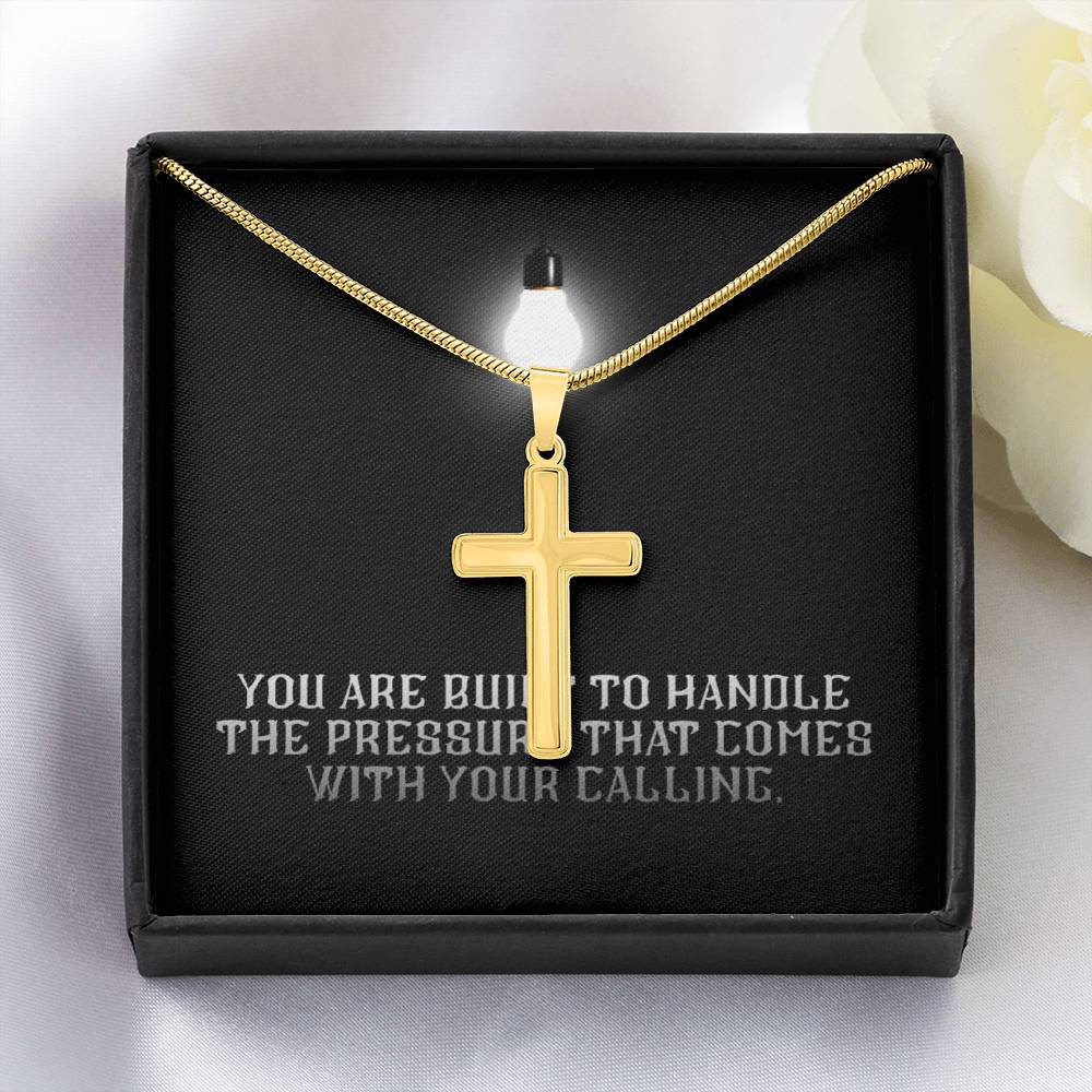 “You Are Built for Your Calling” Artisan Cross Necklace