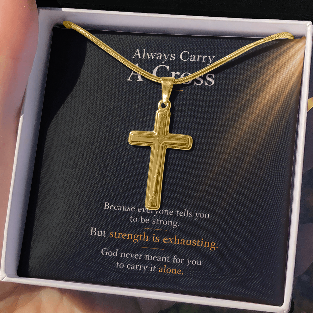 Always Carry a Cross Necklace | Personalized Christian Gift for Strength, Faith & Encouragement