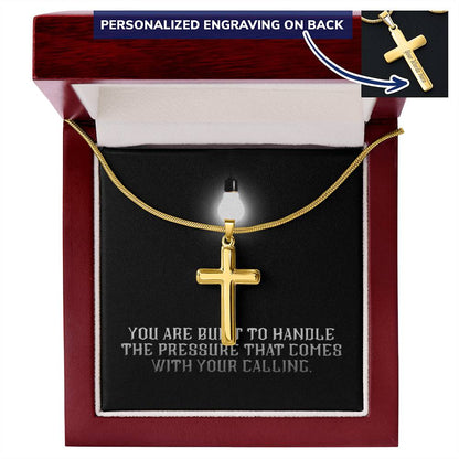 “You Are Built for Your Calling” Artisan Cross Necklace