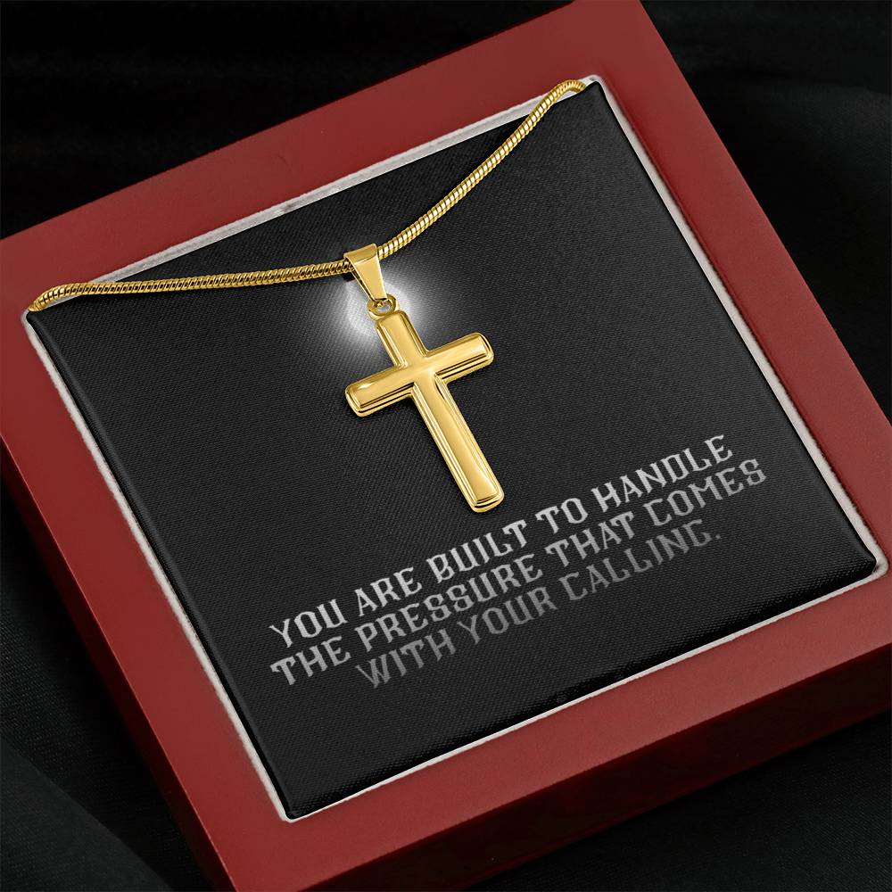 “You Are Built for Your Calling” Artisan Cross Necklace