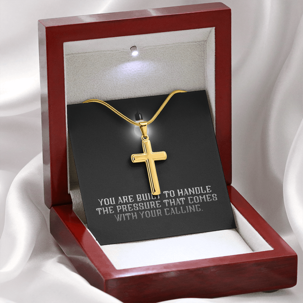 “You Are Built for Your Calling” Artisan Cross Necklace