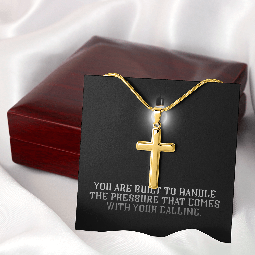 “You Are Built for Your Calling” Artisan Cross Necklace