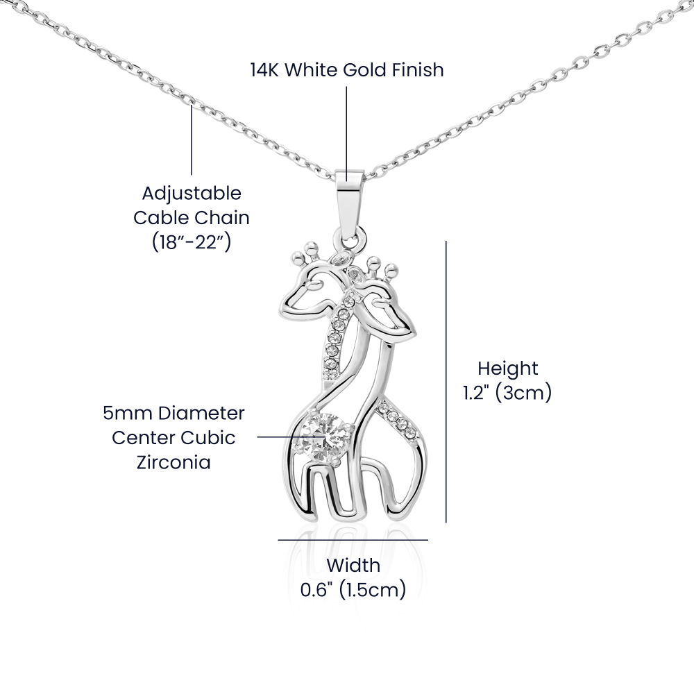 Always Carry Two Giraffes Necklace | Funny Friendship Gift for Best Friends, Sisters & Giraffe Lovers