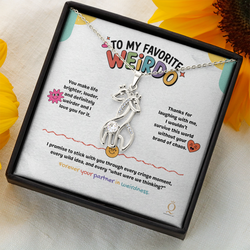 Sparkling giraffe pendant for best friend