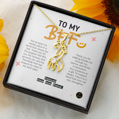 Elegant Giraffe Necklace Gift for Best Friends – Meaningful Birthday & Appreciation Jewelry