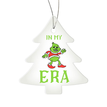 “In My Grinch Era” Funny Green Christmas Character Ornament – Acrylic Tree Decoration