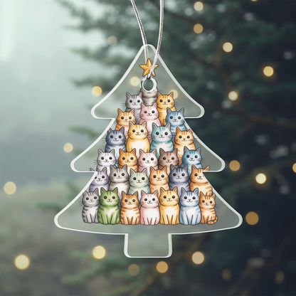 Purr-fect Christmas Tree – Cat Lovers Acrylic Ornament