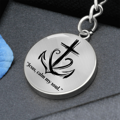 Jesus, Calm My Soul: Circle Keychain – Christian Anxiety Relief Gift | Peace & Comfort Reminder for Overwhelmed Hearts
