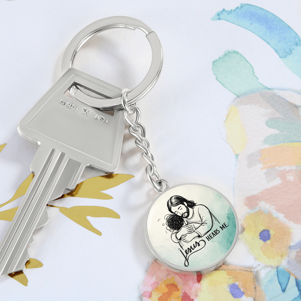 Jesus Hears Me Keychain | Christian Encouragement Gift | Faith Reminder Circle Keychain
