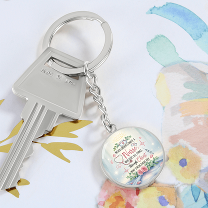 Nurse Prayer Keychain | Inspirational Christian Gift for Nurses | Faith-Based Medical Gift | Graphic Circle Keychain