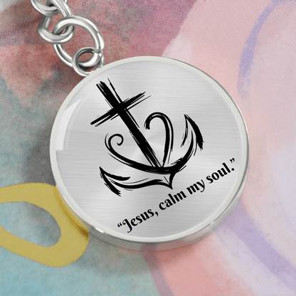 Jesus, Calm My Soul: Circle Keychain – Christian Anxiety Relief Gift | Peace & Comfort Reminder for Overwhelmed Hearts