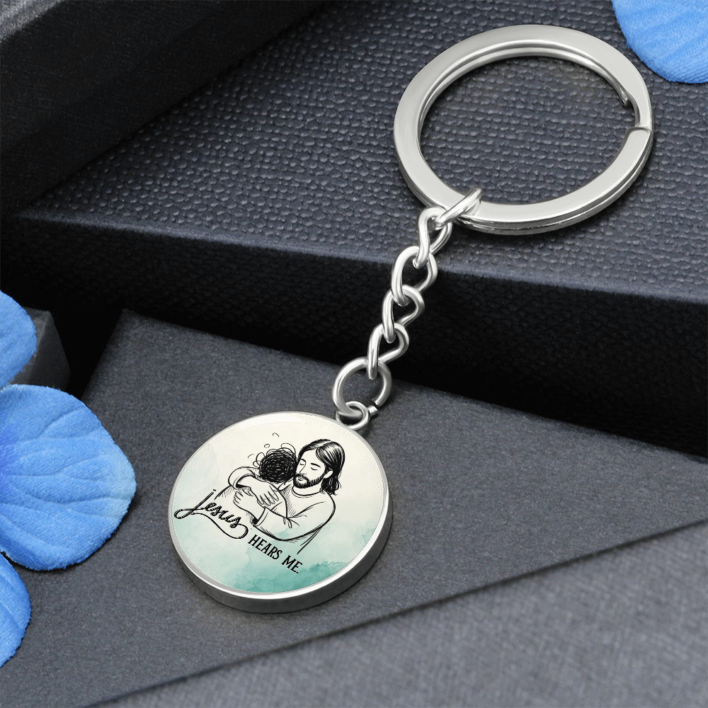 Jesus Hears Me Keychain | Christian Encouragement Gift | Faith Reminder Circle Keychain