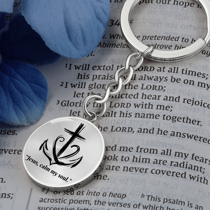 Jesus, Calm My Soul: Circle Keychain – Christian Anxiety Relief Gift | Peace & Comfort Reminder for Overwhelmed Hearts