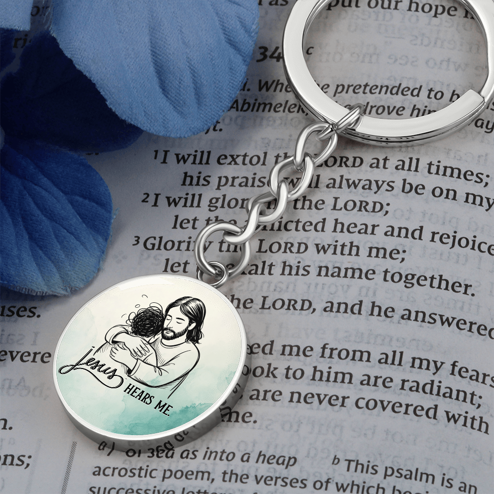 Jesus Hears Me Keychain | Christian Encouragement Gift | Faith Reminder Circle Keychain