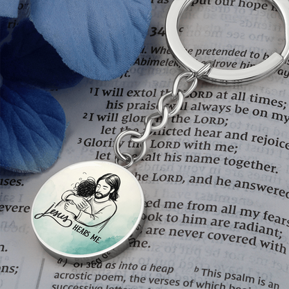 Jesus Hears Me Keychain | Christian Encouragement Gift | Faith Reminder Circle Keychain