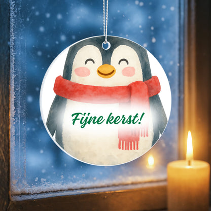 Fijne Kerst!: Acrylic Circle Ornament – Dutch Christmas Gift & Holiday Décor