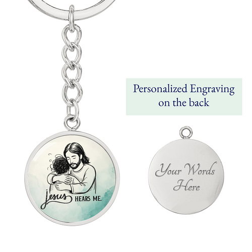 Jesus Hears Me Keychain | Christian Encouragement Gift | Faith Reminder Circle Keychain