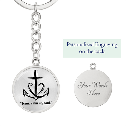 Jesus, Calm My Soul: Circle Keychain – Christian Anxiety Relief Gift | Peace & Comfort Reminder for Overwhelmed Hearts