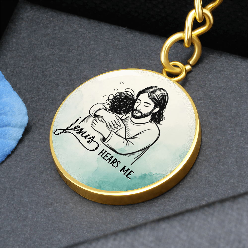 Jesus Hears Me Keychain | Christian Encouragement Gift | Faith Reminder Circle Keychain