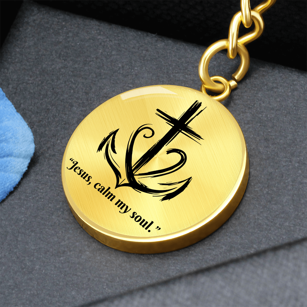 Jesus, Calm My Soul: Circle Keychain – Christian Anxiety Relief Gift | Peace & Comfort Reminder for Overwhelmed Hearts