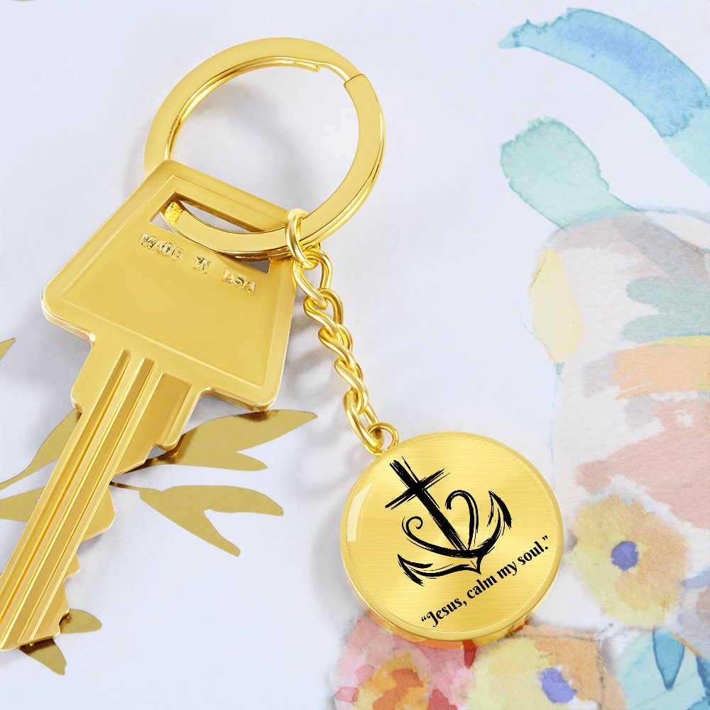 Jesus, Calm My Soul: Circle Keychain – Christian Anxiety Relief Gift | Peace & Comfort Reminder for Overwhelmed Hearts