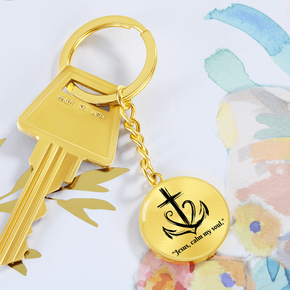 Jesus, Calm My Soul: Circle Keychain – Christian Anxiety Relief Gift | Peace & Comfort Reminder for Overwhelmed Hearts