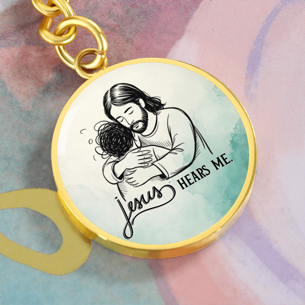 Jesus Hears Me Keychain | Christian Encouragement Gift | Faith Reminder Circle Keychain
