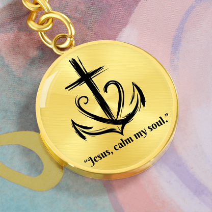 Jesus, Calm My Soul: Circle Keychain – Christian Anxiety Relief Gift | Peace & Comfort Reminder for Overwhelmed Hearts