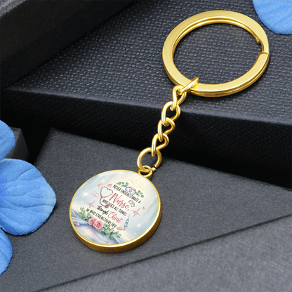 Nurse Prayer Keychain | Inspirational Christian Gift for Nurses | Faith-Based Medical Gift | Graphic Circle Keychain