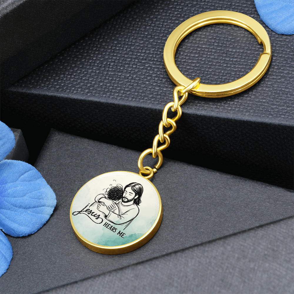 Jesus Hears Me Keychain | Christian Encouragement Gift | Faith Reminder Circle Keychain