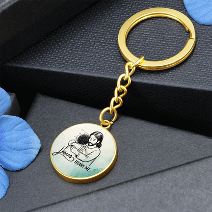 Jesus Hears Me Keychain | Christian Encouragement Gift | Faith Reminder Circle Keychain