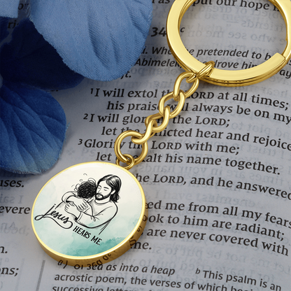 Jesus Hears Me Keychain | Christian Encouragement Gift | Faith Reminder Circle Keychain