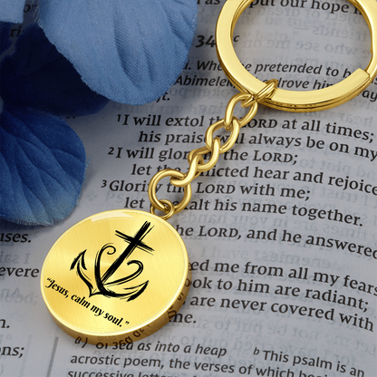 Jesus, Calm My Soul: Circle Keychain – Christian Anxiety Relief Gift | Peace & Comfort Reminder for Overwhelmed Hearts