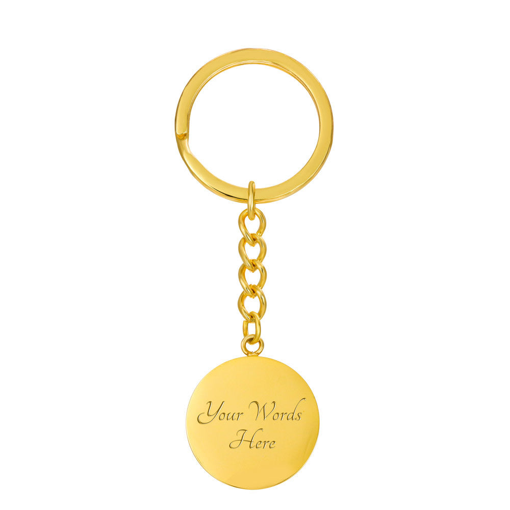 Arizona State Keychain | Desert Souvenir Key Ring | Cactus & Sunset Graphic Circle Keychain | Southwest Travel Gift