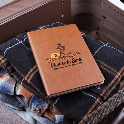 Refuse to Sink Journal | Hope Anchors the Soul Notebook | Christian Gift for Her | Faith Writing Journal with Gift Wrap