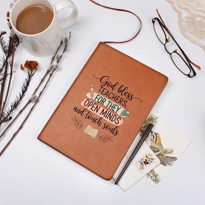 Lined pages inside God Bless Teachers notebook
