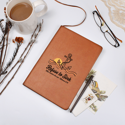 Refuse to Sink Journal | Hope Anchors the Soul Notebook | Christian Gift for Her | Faith Writing Journal with Gift Wrap