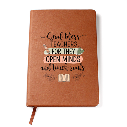 Inspirational teacher journal with pastel typography