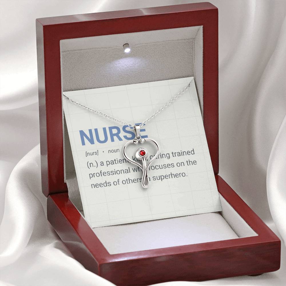 “Nurse Definition” Heartscope Necklace – Gift for Healthcare Heroes